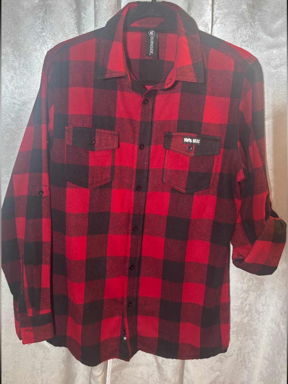 Bumping Uglies  Buffalo Plaid Flannel Shirt one of a kinda embroidered worn once
